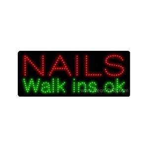  Nails Walk Ins OK LED Sign 11 x 27: Home Improvement