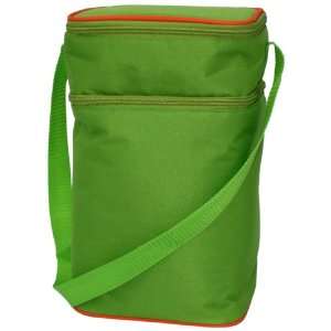  J.L. Childress 6 Bottle Cooler Tote Bag, Green/Orange 