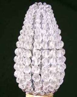 Chandelier Clear Glass Beaded Bulb Covers VINTAGE y 6pc  