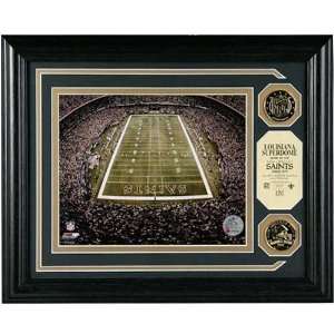  New Orleans Saints Louisiana Super Dome Photomint with Two 