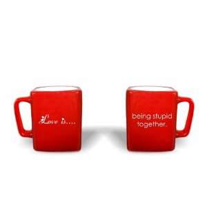  Love is Being Stupid Together Square Coffee Mug 