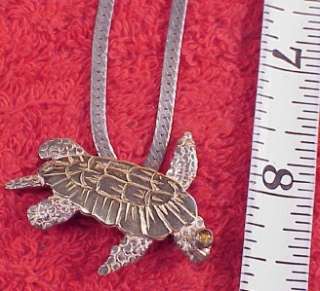   Loggerhead Turtle Necklace Chatelaine Charm Watch Fob Pendant  