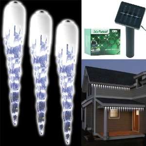   of 20 LED Solar Powered Icicle Christmas Lights: Patio, Lawn & Garden