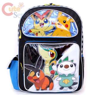   & White School Backpack 16 Large Bag Pikachu,Meowth,Oshawott Sniv