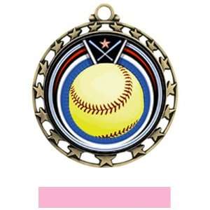 Custom Hasty Awards Softball Eclipse Insert Medals M 4401 GOLD MEDAL 