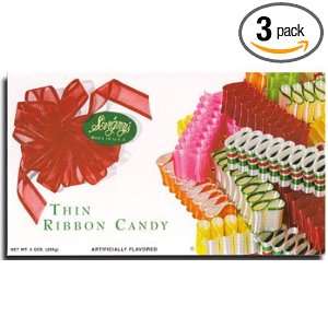 Sevirnys Thin Ribbon Candy Christmas 9 Oz Box (Pack of 3):  