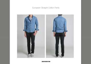 Bros Cotton Span Stylish Slim Straight Navy Pants   014  