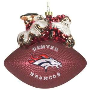  Denver Broncos 5.5 Christmas Glass Ornament Peggy Abrams 