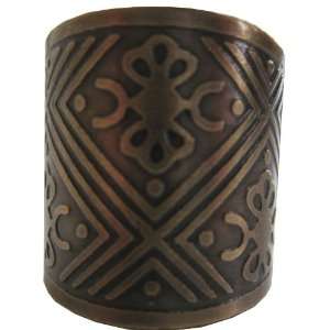   Fair Trade Adjustable Brass Finger Cuff Ring (Bronze Brass): Jewelry