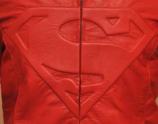 Superman Smallville Red Real Leather Sheepskin Jacket   Embossed 