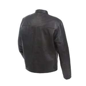  Mossi Mens Rally Leather Jacket Size 44 Black Automotive