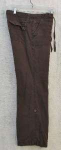   Brown Capri Cotton RUGGED Chino Pants Cargo $6 SHIPPING ROLL UP  