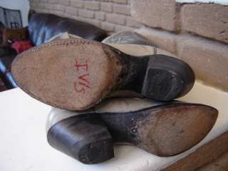 GORGEOUS Vtg J. Chisholm TALL Cowboy Boots, size 7.5 M  