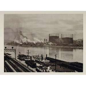  1927 Smoke Smokestacks Steel Mill River Pittsburgh 