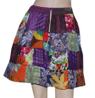 awesome designer sexy look cotton short skirt with patch work