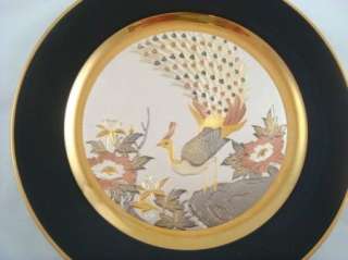 1983 Naohisa Hori Chokin Peacock Silver Gold Gilded Decorative Plate 