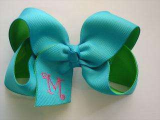 layered LG Boutique Monogrammed Hair bow You design  