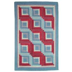  Red Log Cabin Small Area Rug