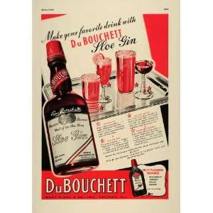  1937 Ad DuBouchett Sloe Gin Brandy Apricot Peach Cherry 