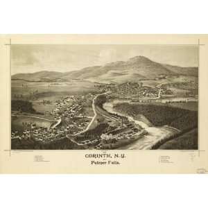  1888 Map of Corinth, New York and Palmer Falls