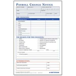  Payroll Change Notice 5.5 X 8.5   Min Quantity of 50 