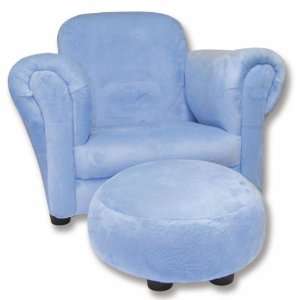  Blue Velour Club Chair Set Blue: Home & Kitchen