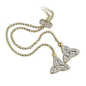   : Gold Plated Crystal Trinity Knot Pendant   Made in Ireland: Jewelry