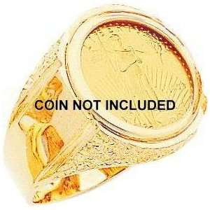  14K Gold 1/10oz American Eagle Coin Ring Sz 10: Jewelry
