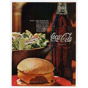   Coke Coca Cola Fireside Picnic Cheeseburger Print Ad