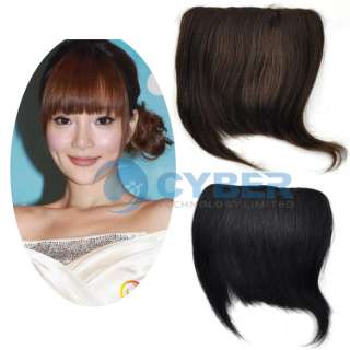 Ladys Clip in on Bang Fringe Human Hair Extensions Hot  