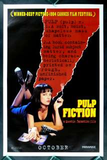 PULP FICTION * CineMasterpieces DICTIONARY ADVANCE ORIGINAL MOVIE 