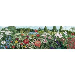  Flower Garden Mural Style Wallpaper Border