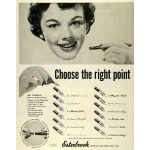  1954 Ad Esterbrook Self Filling Fountain Pen Models Tips 