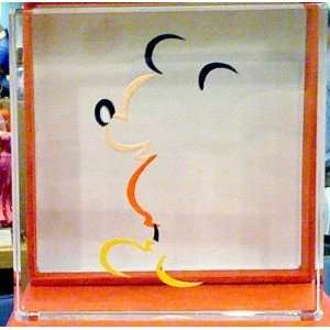 Mickey Mouse Colored Outline Silhouette Profile Deluxe Glass Office 