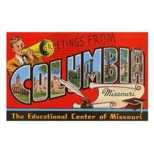  Greetings from Columbia, Missouri Travel Premium Poster 