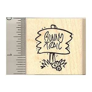    Bunny Trail Sign Rubber Stamp   Wood Mounted Arts, Crafts & Sewing