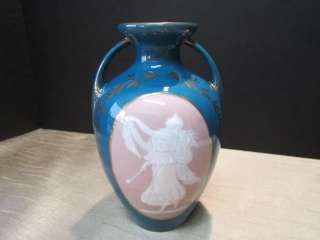 Antique German Pate Sur Pate Vase Urn Schutz Marke Gebruder Heubach 
