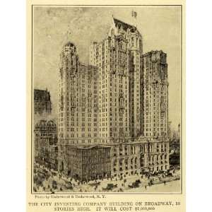  1907 Print City Investing Company Building Broadway NY 