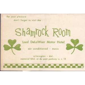   Room Lord DeLaWarr Motor Hotel Menu Postcard Wilmington Delaware