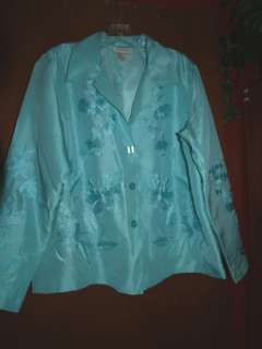 Aqua Coldwater Creek Size M Jacket Silk  Nice  