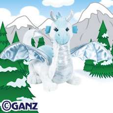 WEBKINZ ICE DRAGON EXTREMELY HARD TO FIND SOLD OUT AT GANZ VERY 