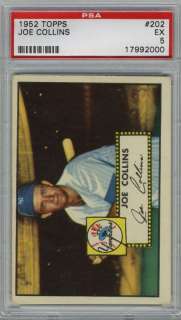 1952 Topps #202 Joe COLLINS (Yankees) PSA 5 EX  