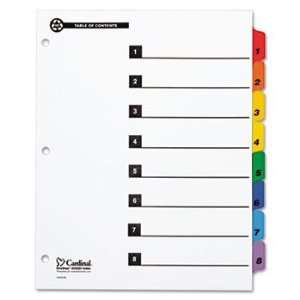  100% Recycled OneStep Index System, Multicolor 8 Tab, 11 x 