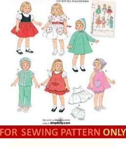 SEWING PATTERN MAKE CLOTHES PATTERN FOR AMERICAN GIRL DOLLS KIT~MOLLY 