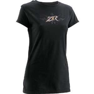  Z1R Flare Womens Short Sleeve Casual Wear Shirt   Black 