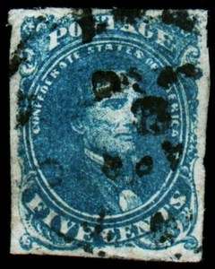 US Confederate CSA Stamp Scott 4 Used CDS Retail $125 VF  
