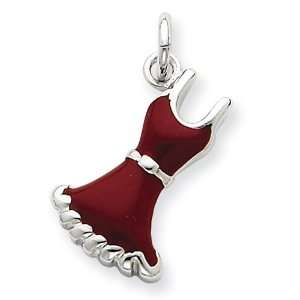   Sterling Silver Enameled Red Dress Charm West Coast Jewelry Jewelry