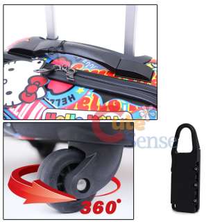 Hello Kitty Rolling Luggage 20 Hard Suit Case :Sticker Prints 