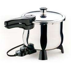 High speed electric pressure cooking saves energy. Cooks 3 to 10 times 