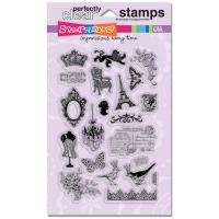 CHARM COLLECTION STAMPENDOUS ACRYLIC CLEAR STAMPS VINTAGE STEAMPUNK 